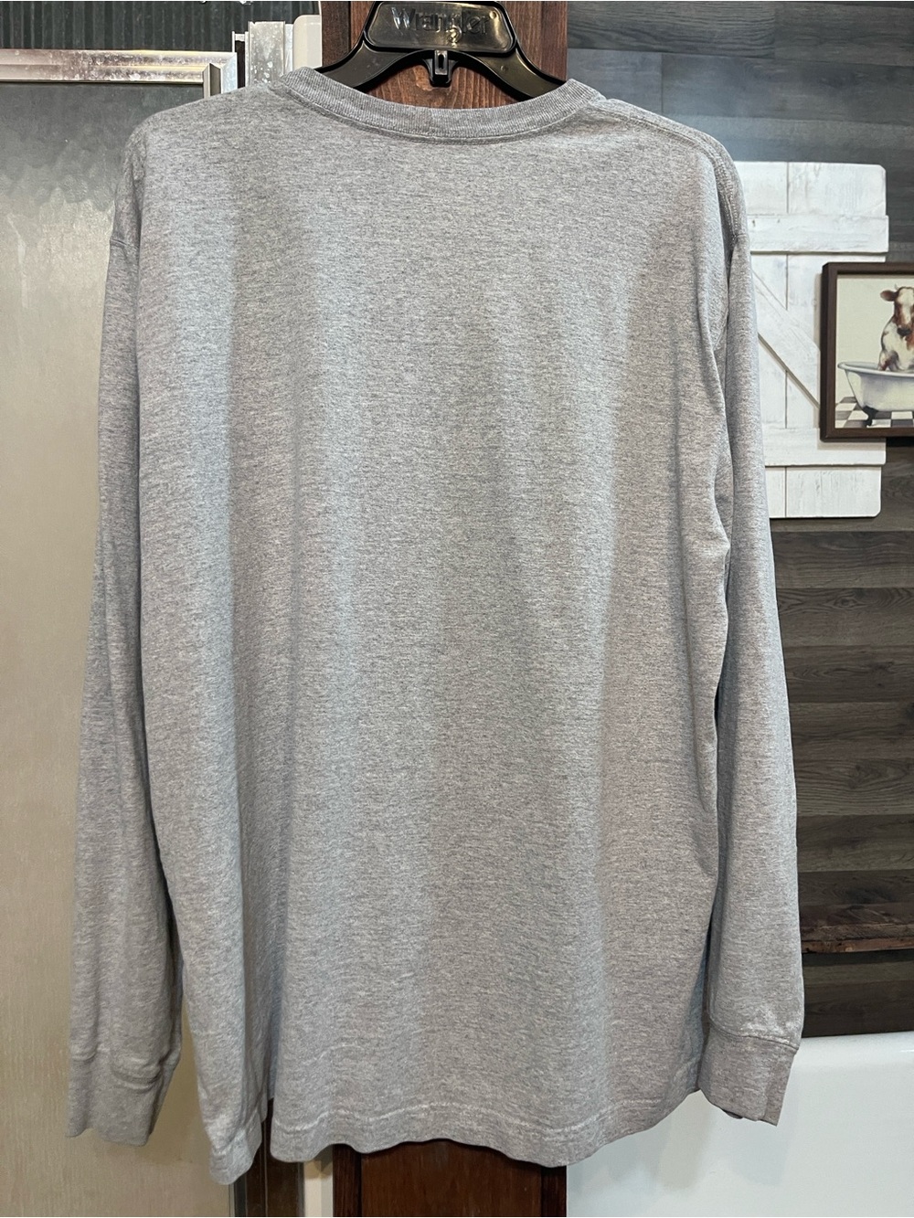Carhartt Gray Long Sleeve Crewneck Shirt with Logo - Picture 2 of 3